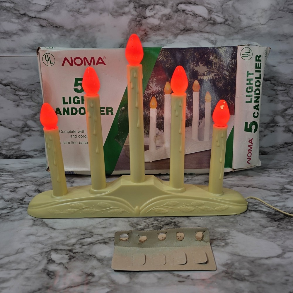 VTG Noma 5 light Candolier Candelabra wOriginal Box Tested and Working USA READ